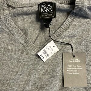 Jos. A. Bank Gray Traveler Pima Sweater for Men